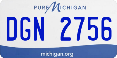 MI license plate DGN2756