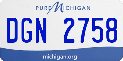 MI license plate DGN2758