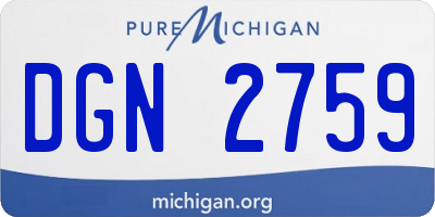 MI license plate DGN2759