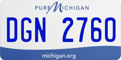 MI license plate DGN2760