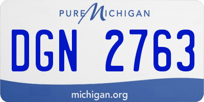 MI license plate DGN2763