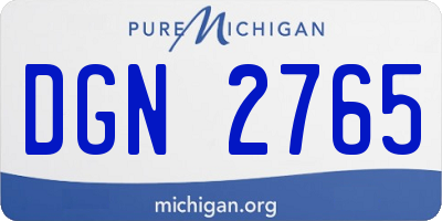 MI license plate DGN2765