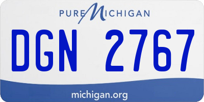 MI license plate DGN2767