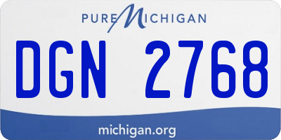 MI license plate DGN2768