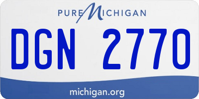 MI license plate DGN2770