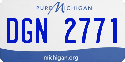 MI license plate DGN2771