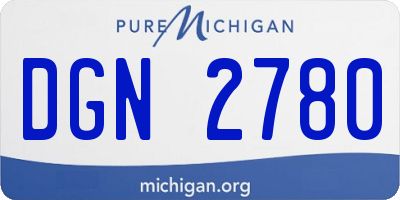 MI license plate DGN2780
