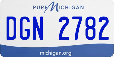 MI license plate DGN2782