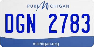 MI license plate DGN2783