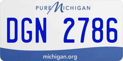 MI license plate DGN2786