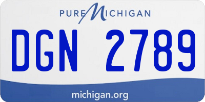 MI license plate DGN2789