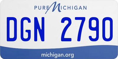 MI license plate DGN2790