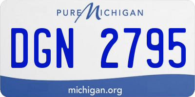 MI license plate DGN2795