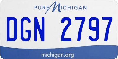 MI license plate DGN2797