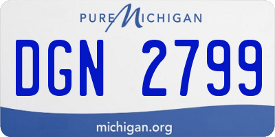 MI license plate DGN2799