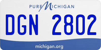 MI license plate DGN2802