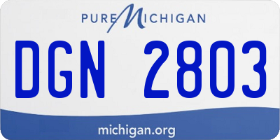 MI license plate DGN2803