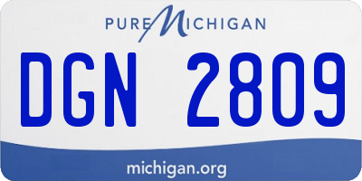 MI license plate DGN2809