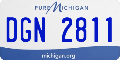MI license plate DGN2811