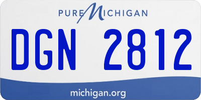 MI license plate DGN2812