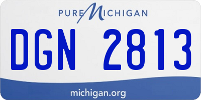 MI license plate DGN2813