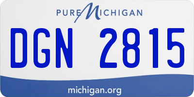 MI license plate DGN2815