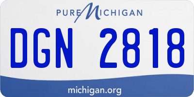 MI license plate DGN2818