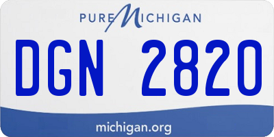 MI license plate DGN2820