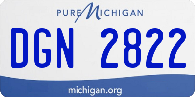 MI license plate DGN2822