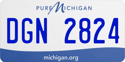 MI license plate DGN2824