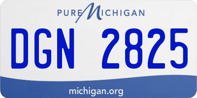 MI license plate DGN2825