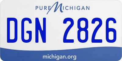 MI license plate DGN2826