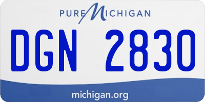 MI license plate DGN2830