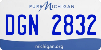 MI license plate DGN2832
