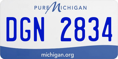 MI license plate DGN2834