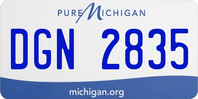 MI license plate DGN2835