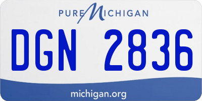 MI license plate DGN2836