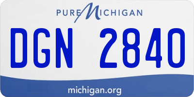 MI license plate DGN2840