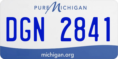MI license plate DGN2841
