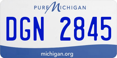 MI license plate DGN2845