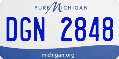 MI license plate DGN2848