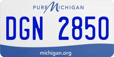 MI license plate DGN2850
