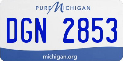 MI license plate DGN2853