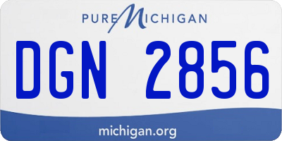 MI license plate DGN2856