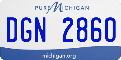 MI license plate DGN2860