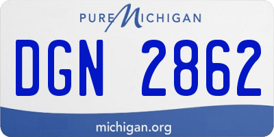 MI license plate DGN2862