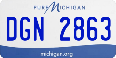 MI license plate DGN2863