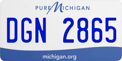 MI license plate DGN2865