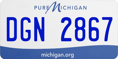 MI license plate DGN2867