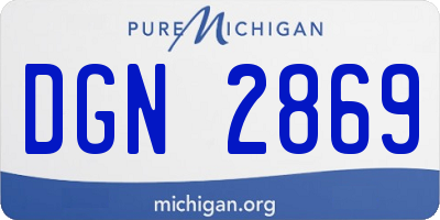 MI license plate DGN2869